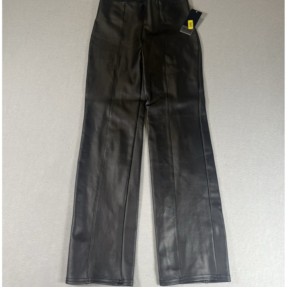Slim Factor Leggings Womens Small Black Faux Leather Slim Straight Stretch